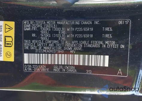 2017 Lexus Rx 350 from USA, damaged, VIN 2T2ZZMCA0HC071849